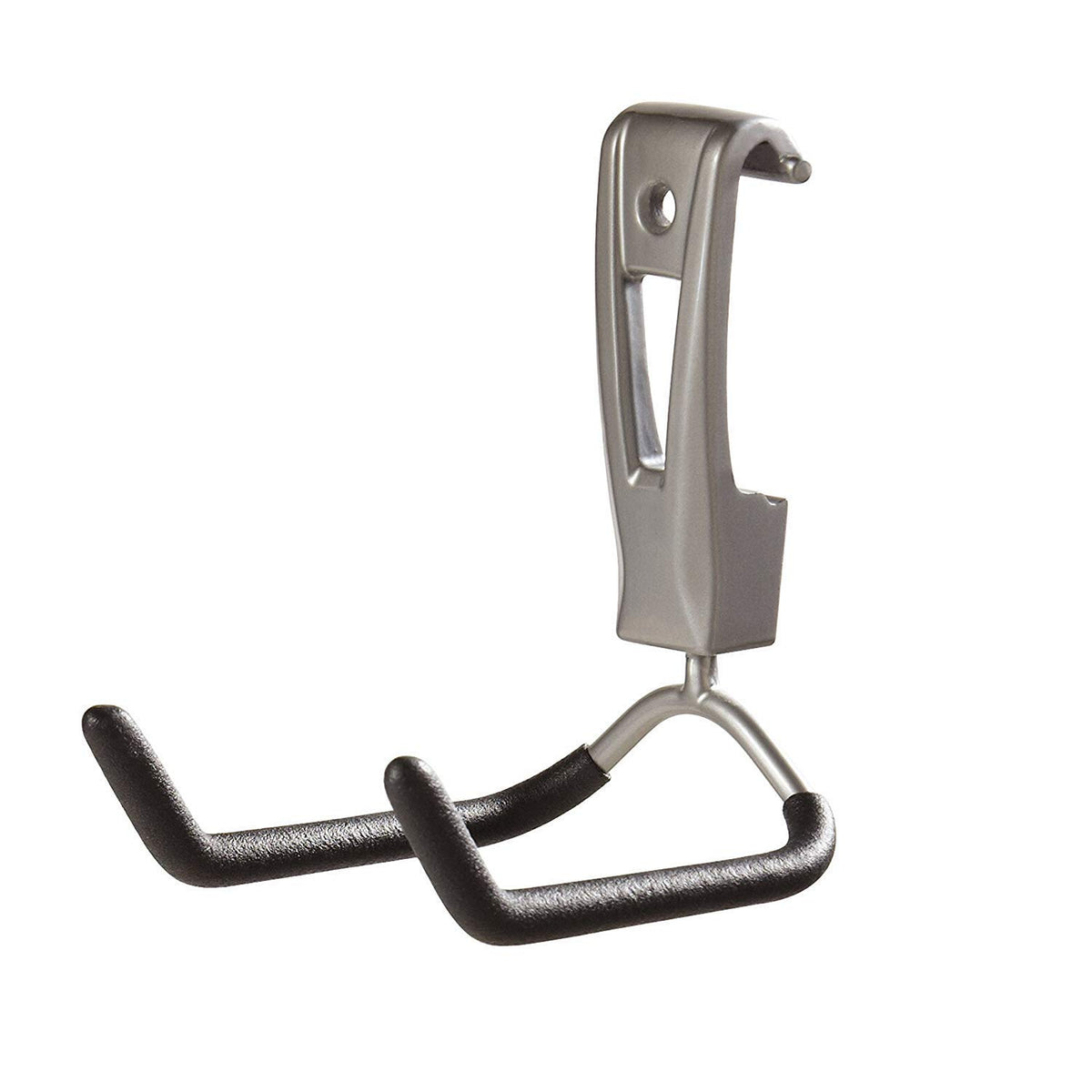 Rubbermaid wall-mounted hooks closeup showing soft grips protecting items