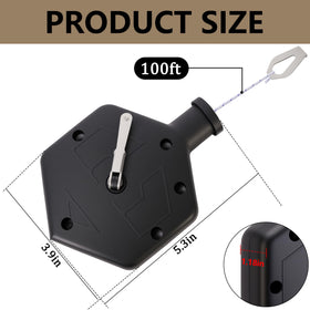 RUBII chalk line reel 100ft line enables long, precise straight lines.
