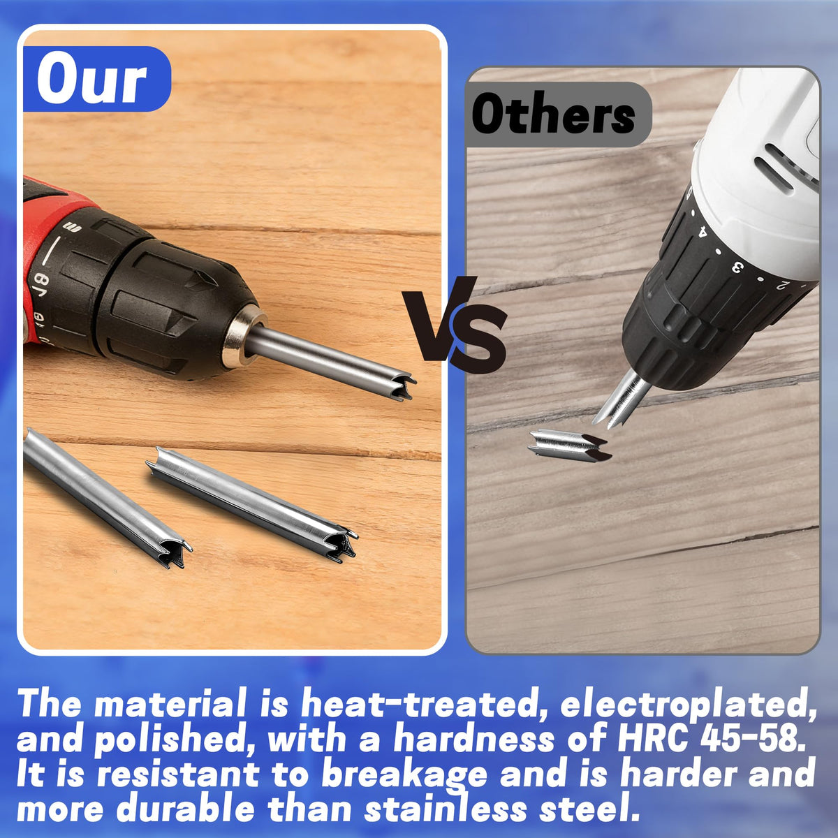 RUBII compatible with bench and electric drills for quick repairs.