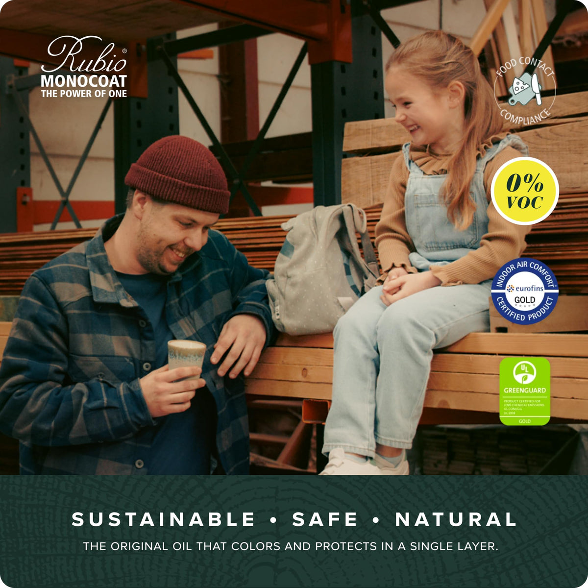 Eco-friendly packaging highlighting zero VOC formulation.