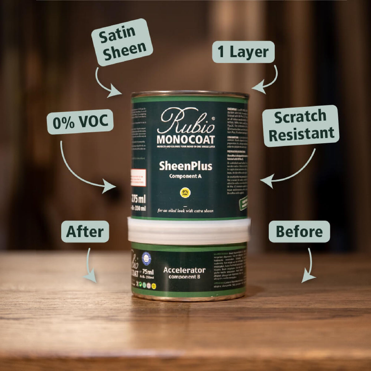 Rubio Monocoat SheenPlus one-layer application delivers fast, uniform results.