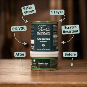 Rubio Monocoat SheenPlus one-layer application delivers fast, uniform results.