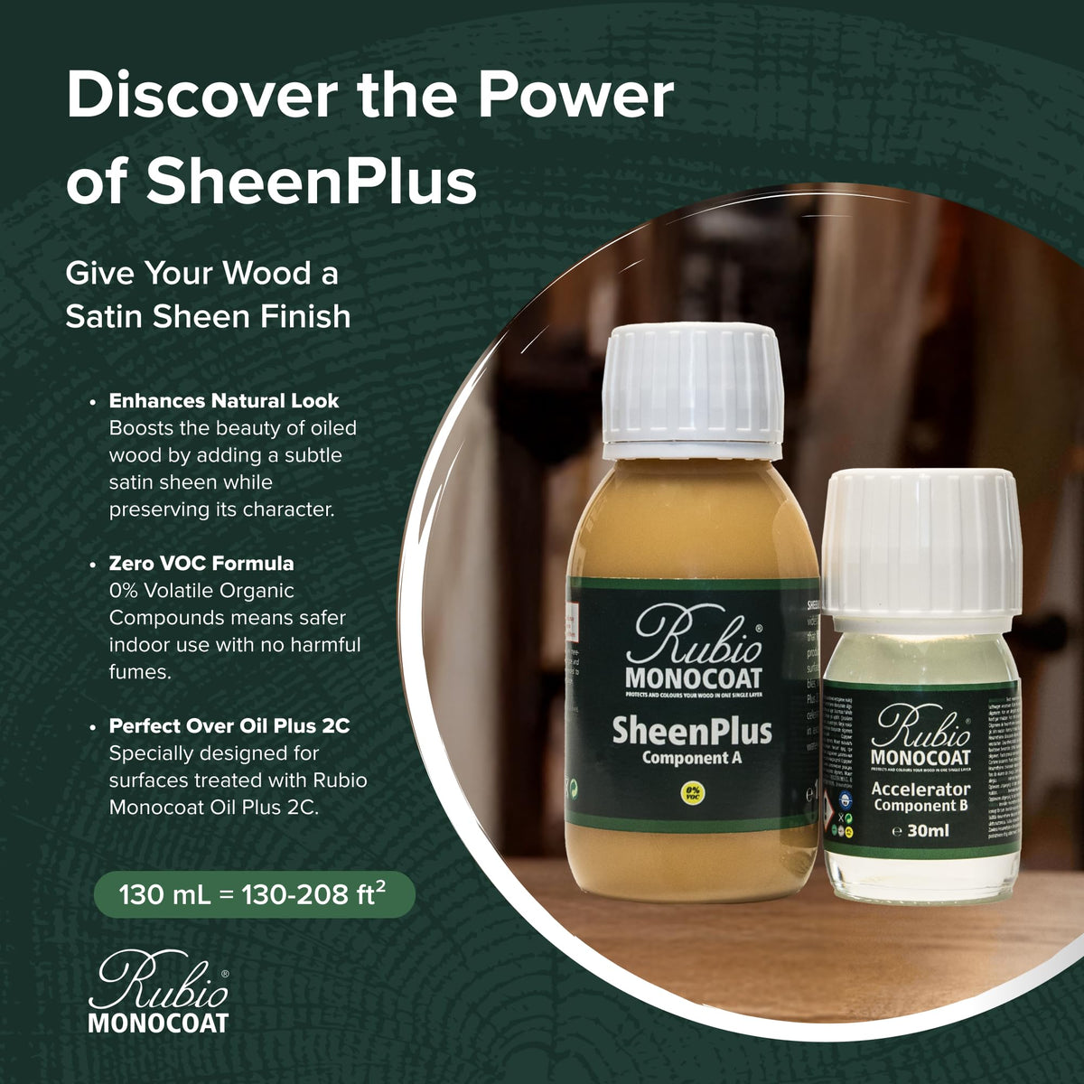 Rubio Monocoat SheenPlus on countertops enhances beauty with easy maintenance and quick cure.