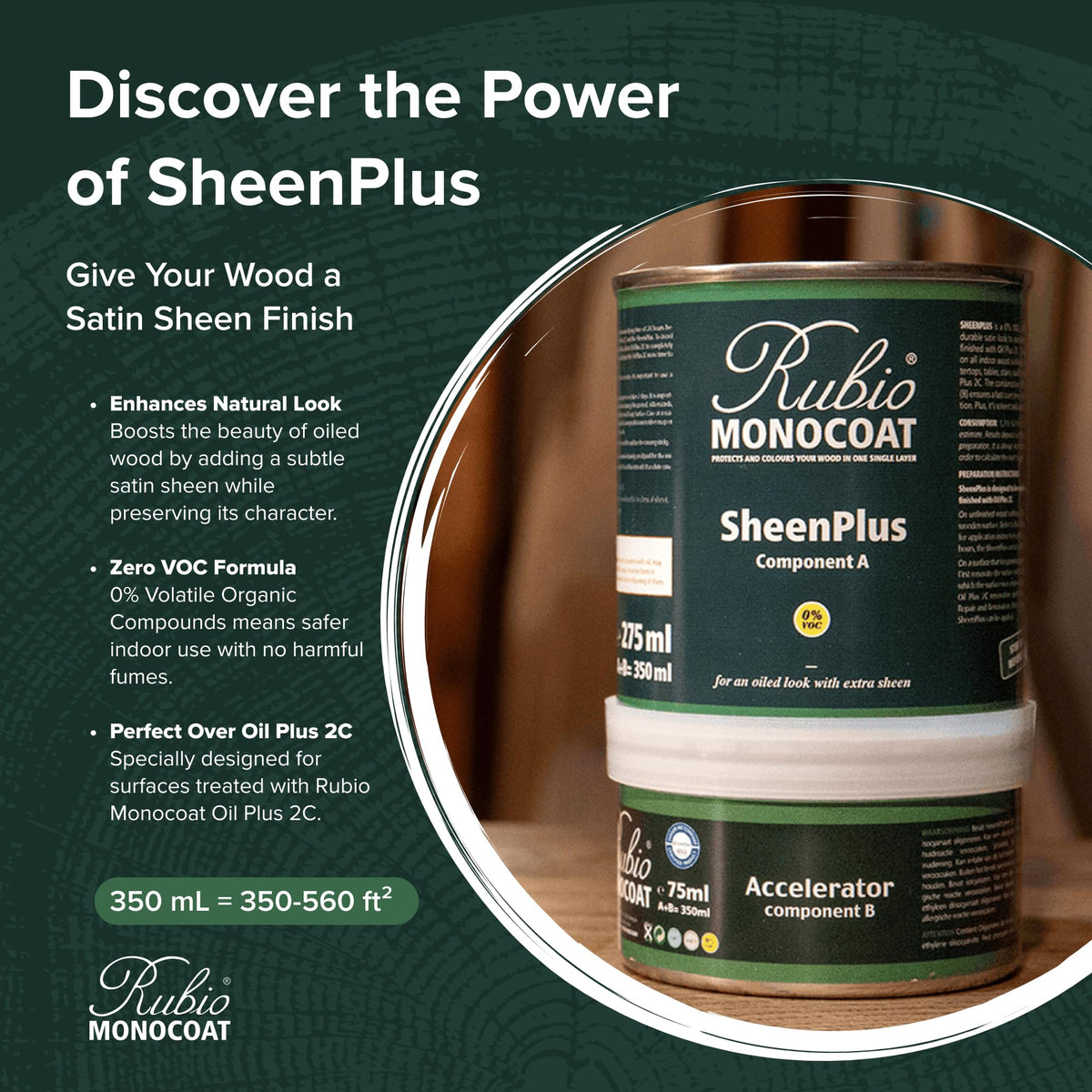 Rubio Monocoat SheenPlus wood finish overview for indoor furniture and surfaces