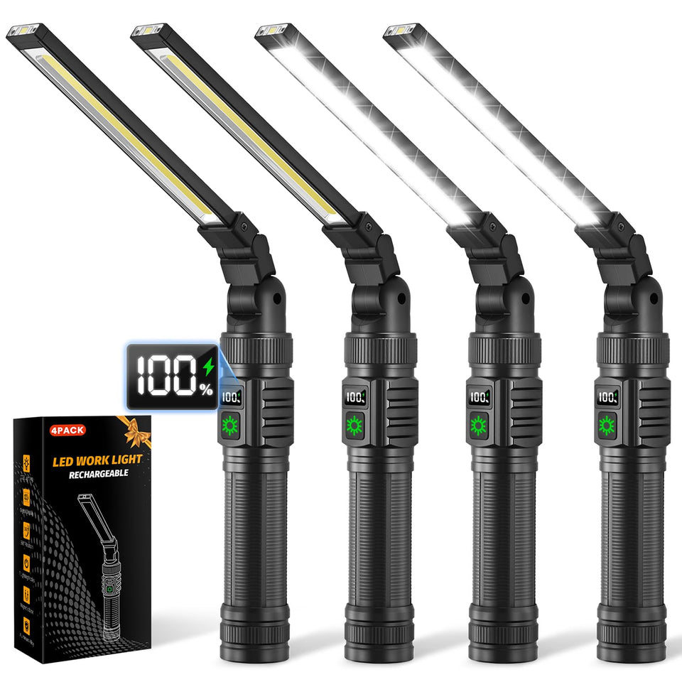 Ruboliy 4Pack magnetic work light with magnetic base for hands-free projects.