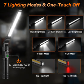 Ruboliy light offers 7 modes for varied tasks and scenarios.