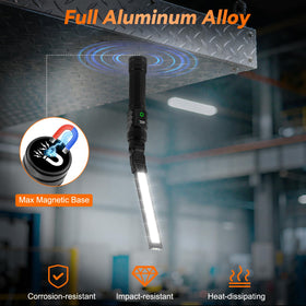 Ruboliy work light displays battery level for at-a-glance checks.
