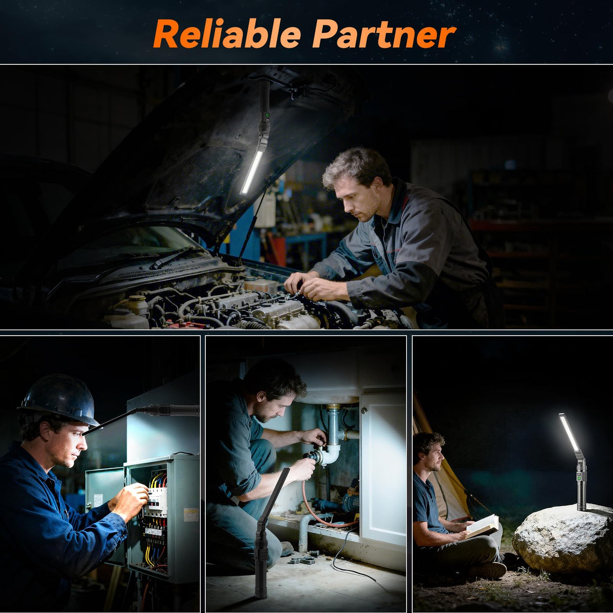 Ruboliy magnetic base enables hands-free operation during repairs.