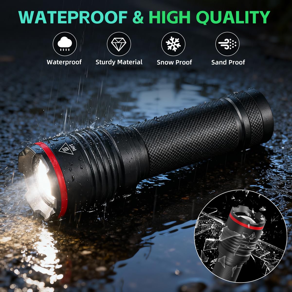 Ruboliy military-grade aluminum body delivers durability and reliable grip