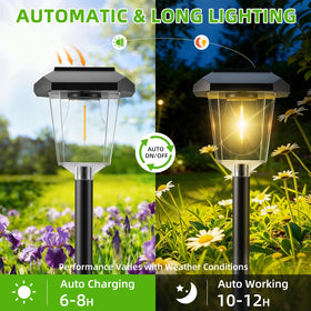 Ruboliy night-sensing solar path light automatically lights up at dusk.