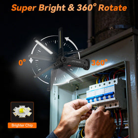 Ruboliy work light shows 360° rotation for precise aim