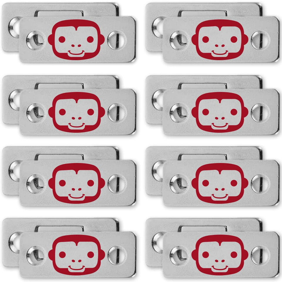 Ruby Monkey Magnets ultra-thin plates secure cabinet doors for clutter-free spaces.