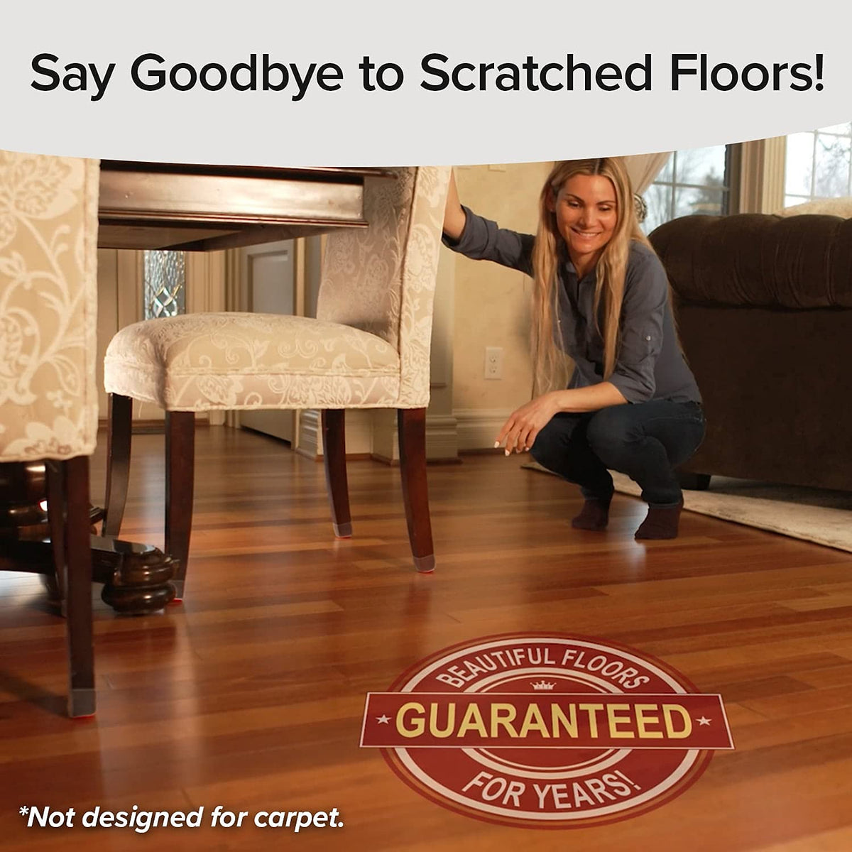 Ruby Sliders floor protectors on wooden floor prevent scratches