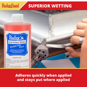 Rubyfluid rapid-wetting action improves flow on challenging surfaces.