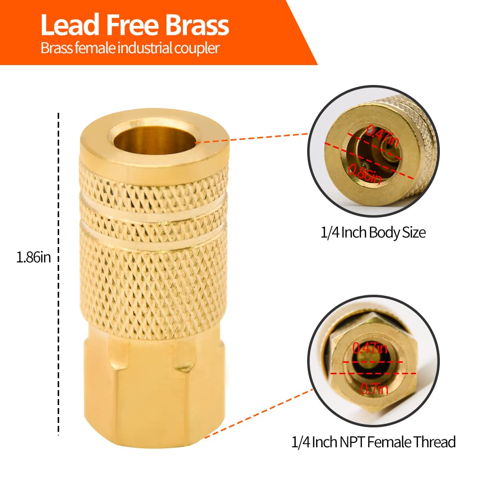 RUBY.Q 1/4 inch brass female industrial coupler side connectors for versatility