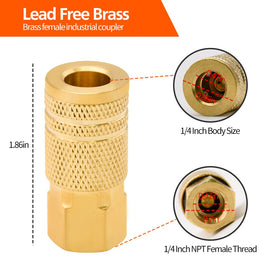 RUBY.Q 1/4 inch brass female industrial coupler side connectors for versatility