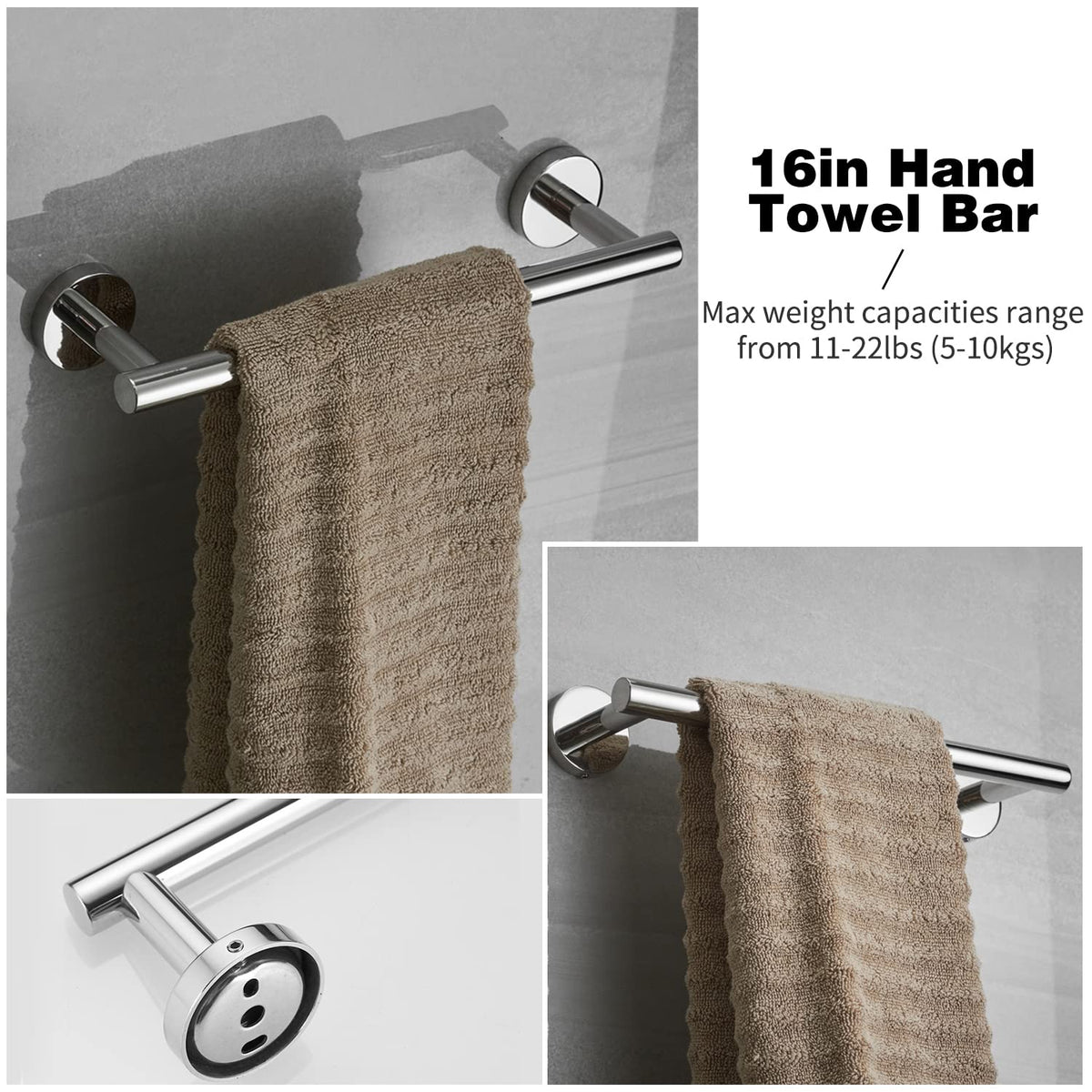 Ruby.Q toilet paper holder in brushed nickel for easy access.