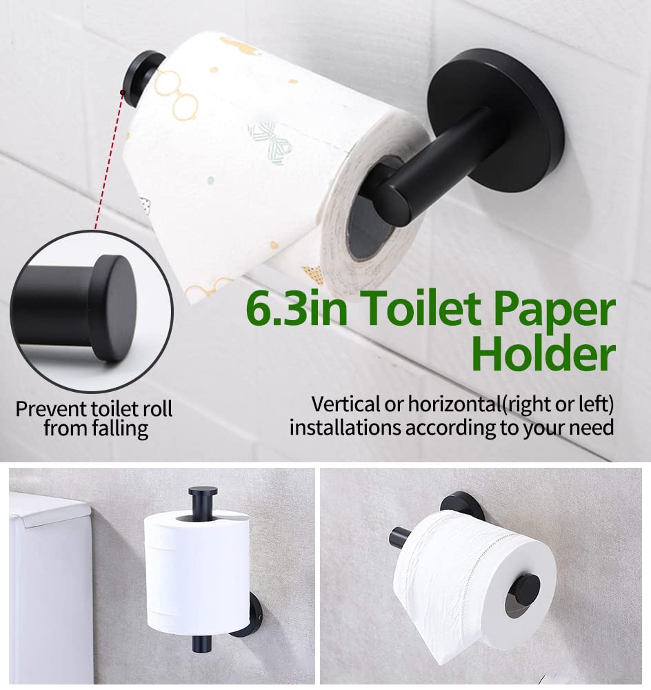RubyQ matte black robe hook provides organized bathroom storage.