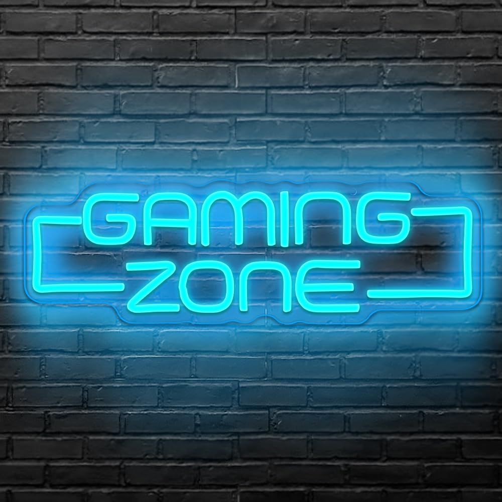 RuCvixkt Gaming Zone neon sign bedroom decor adds cozy soft lighting.