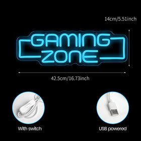 RuCvixkt Gaming Zone neon sign gaming room ambiance lighting for teens.