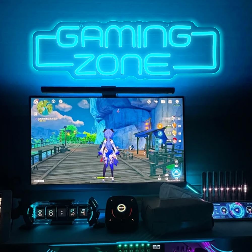 RuCvixkt Gaming Zone neon sign teen gift idea with wow factor.