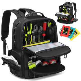 RUCYEN Tool Backpack exterior view showing rugged build for job sites