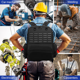 RUCYEN tool backpack organized compartments for quick tool access