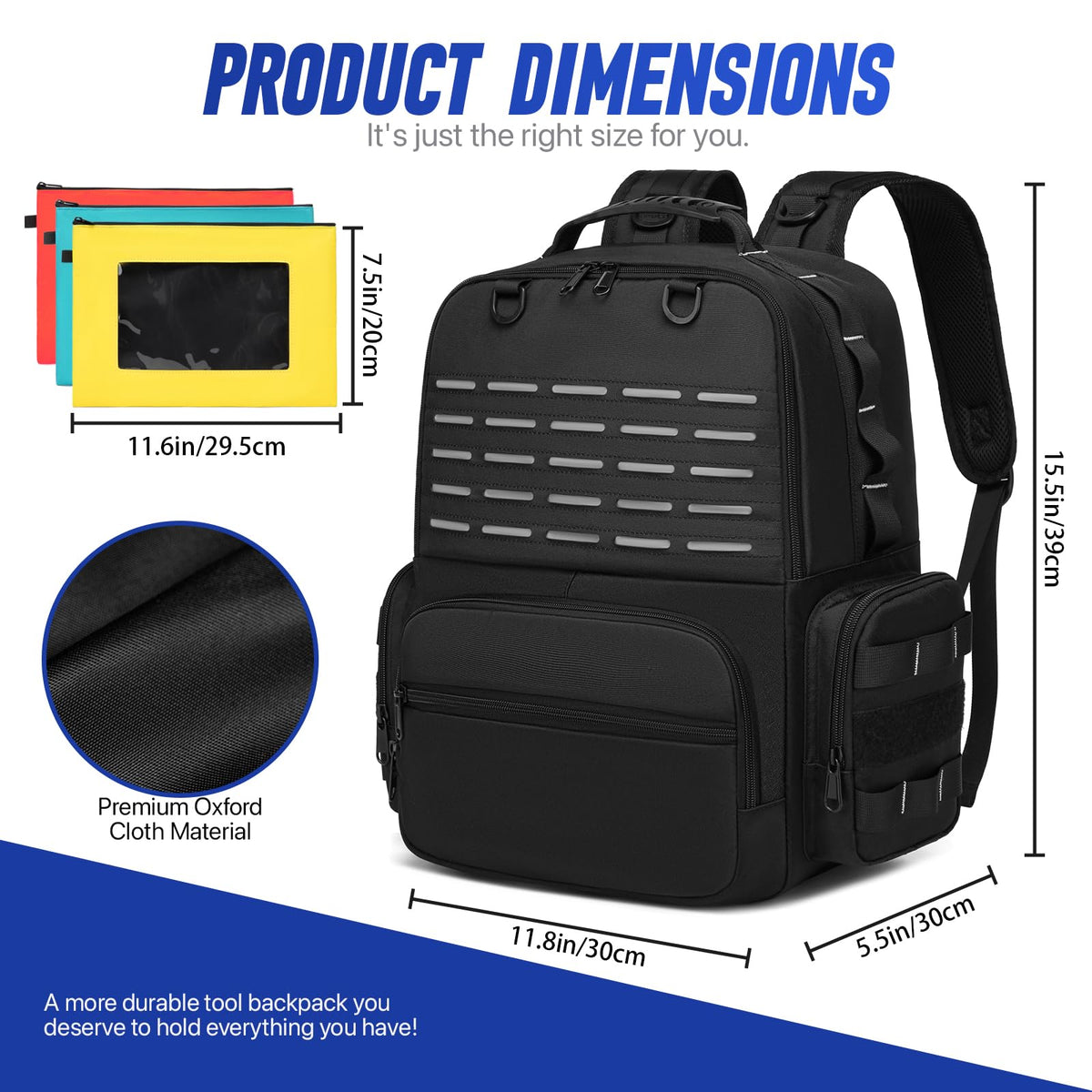 RUCYEN backpack padded straps reduce shoulder strain during projects