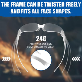 RUGGED BLUE wraparound design enhances peripheral vision and UV protection