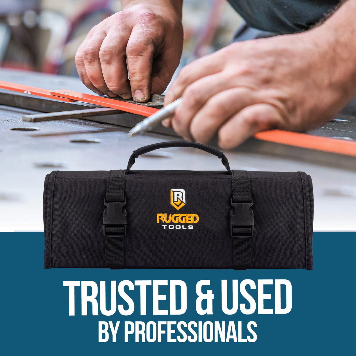 Rugged Tools 600D polyester construction supports daily wear and tear