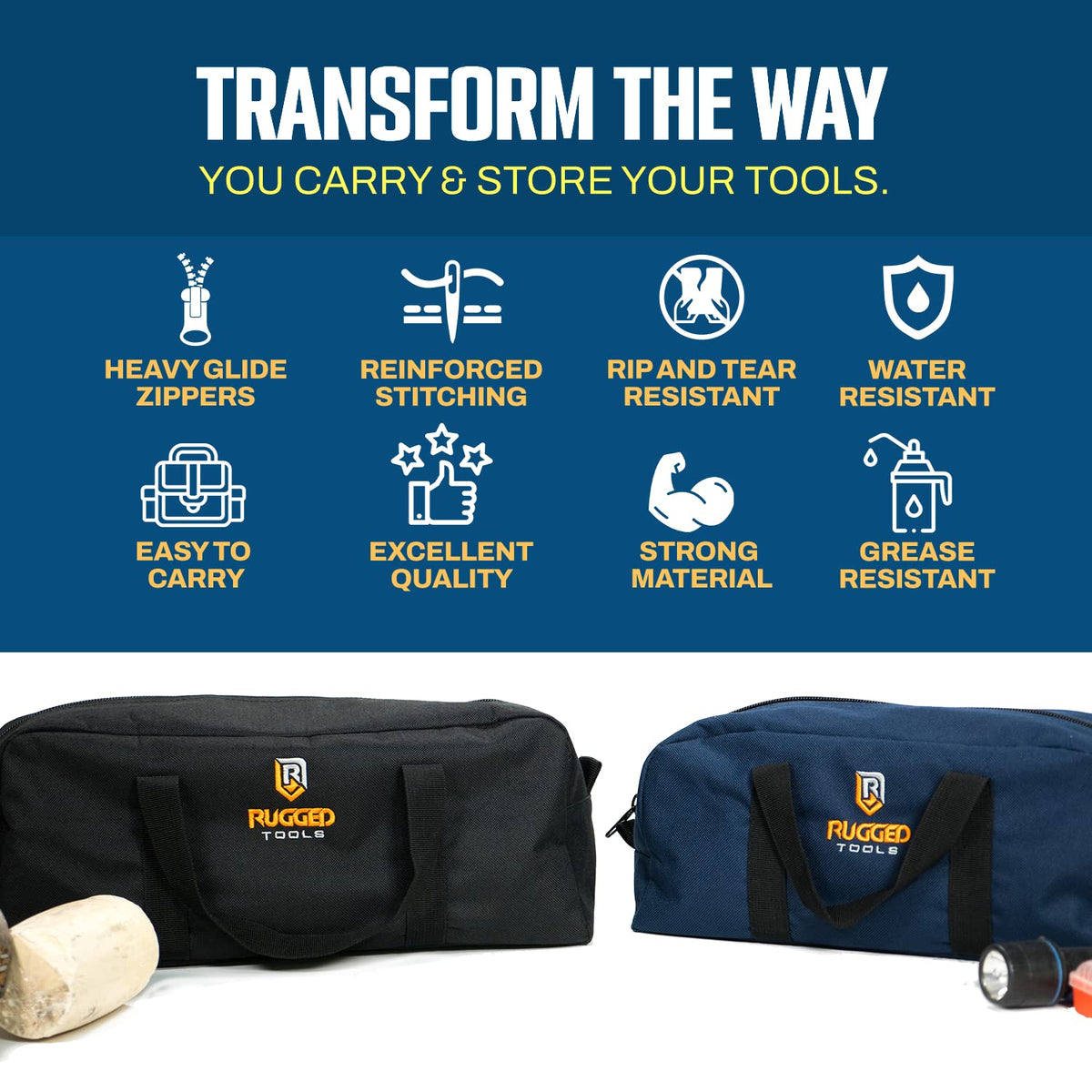 Rugged Tools dual tote sets illustrate an organized two-bag system for gear.