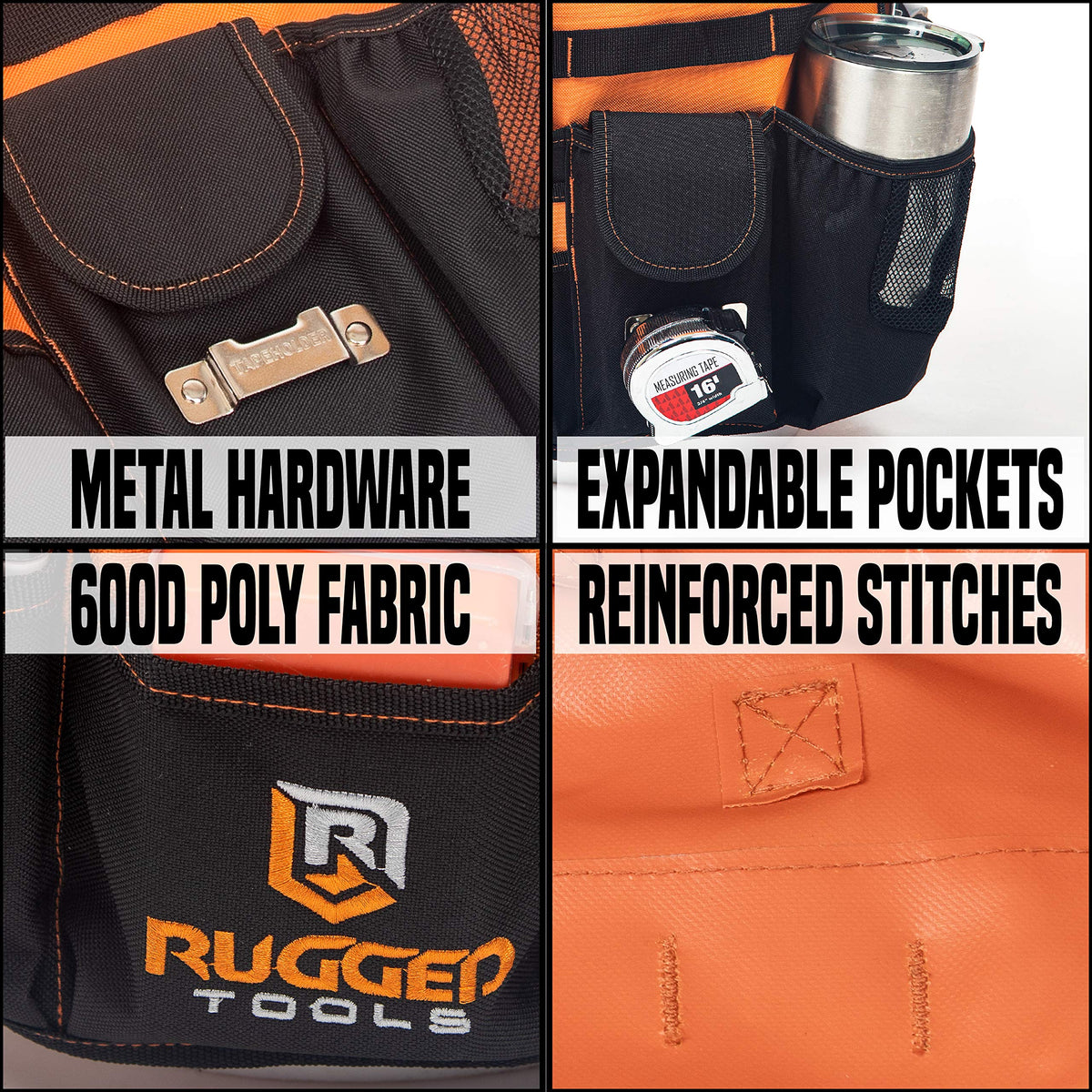 Rugged Tools interior 12 slots layout highlighting organized placement inside a bucket.