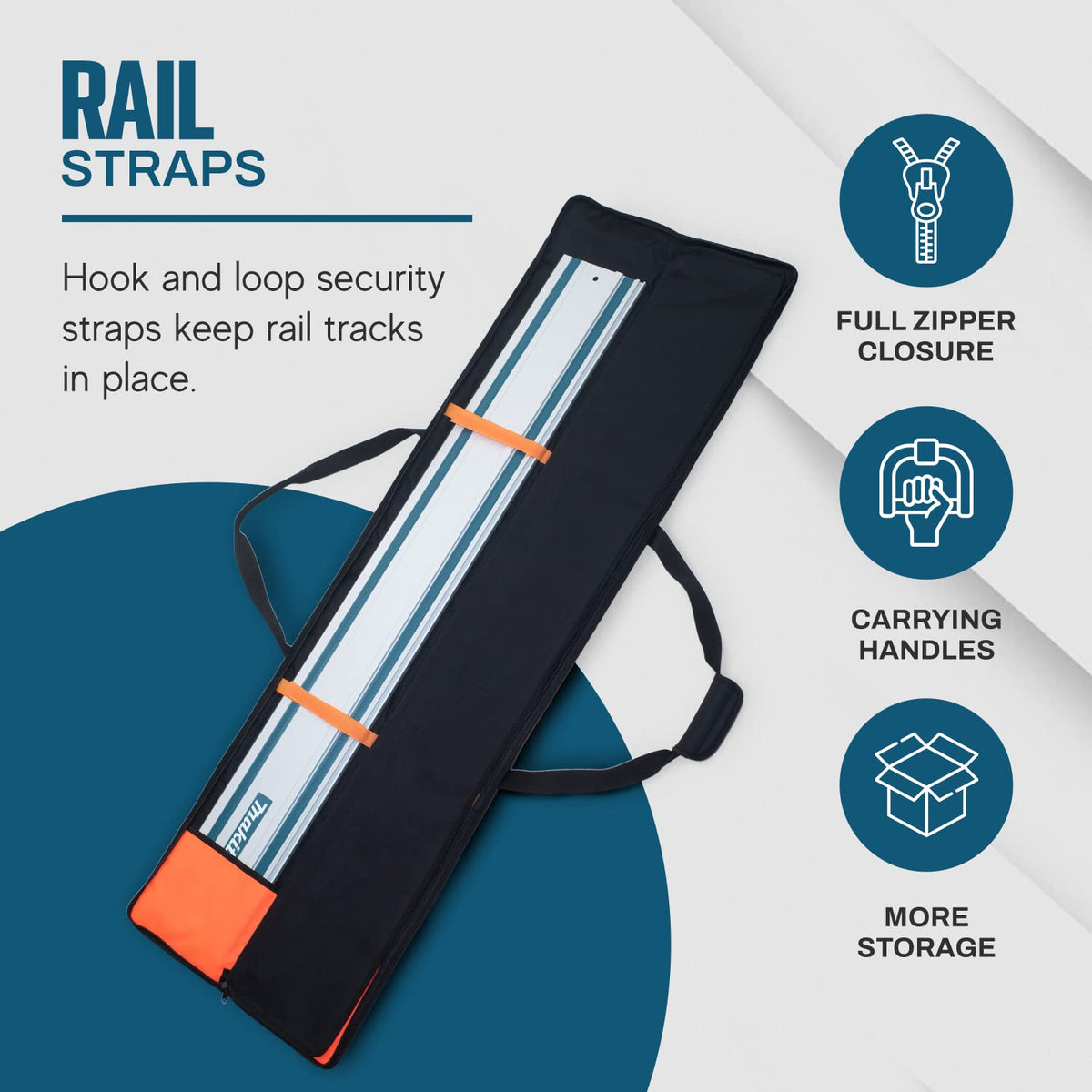 Rugged Tools Guide Rail Bag comfort carry handle for easy transport