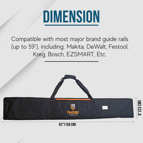 Rugged Tools Guide Rail Bag rail straps secure rails in place during loading