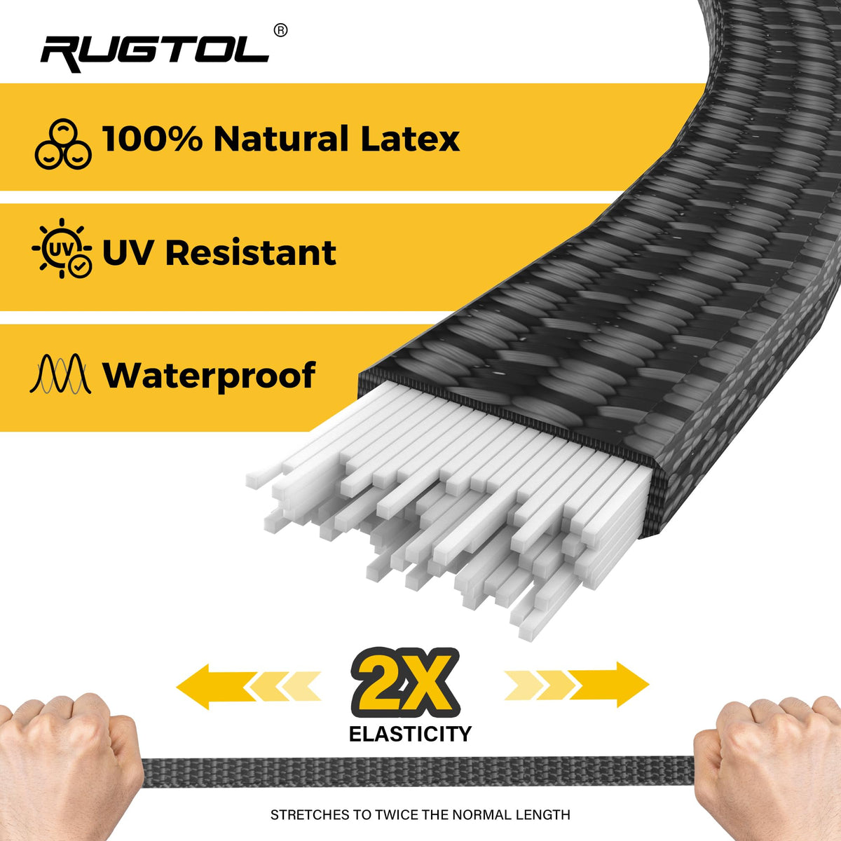 Rugtol steel-core hooks secure cargo during transport.
