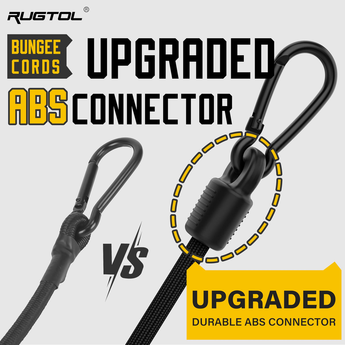 UV-resistant latex blend in Rugtol cords offers durable elasticity