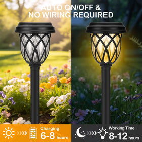 Ruhhotili warm white glow enhances patios, yards, and driveways.