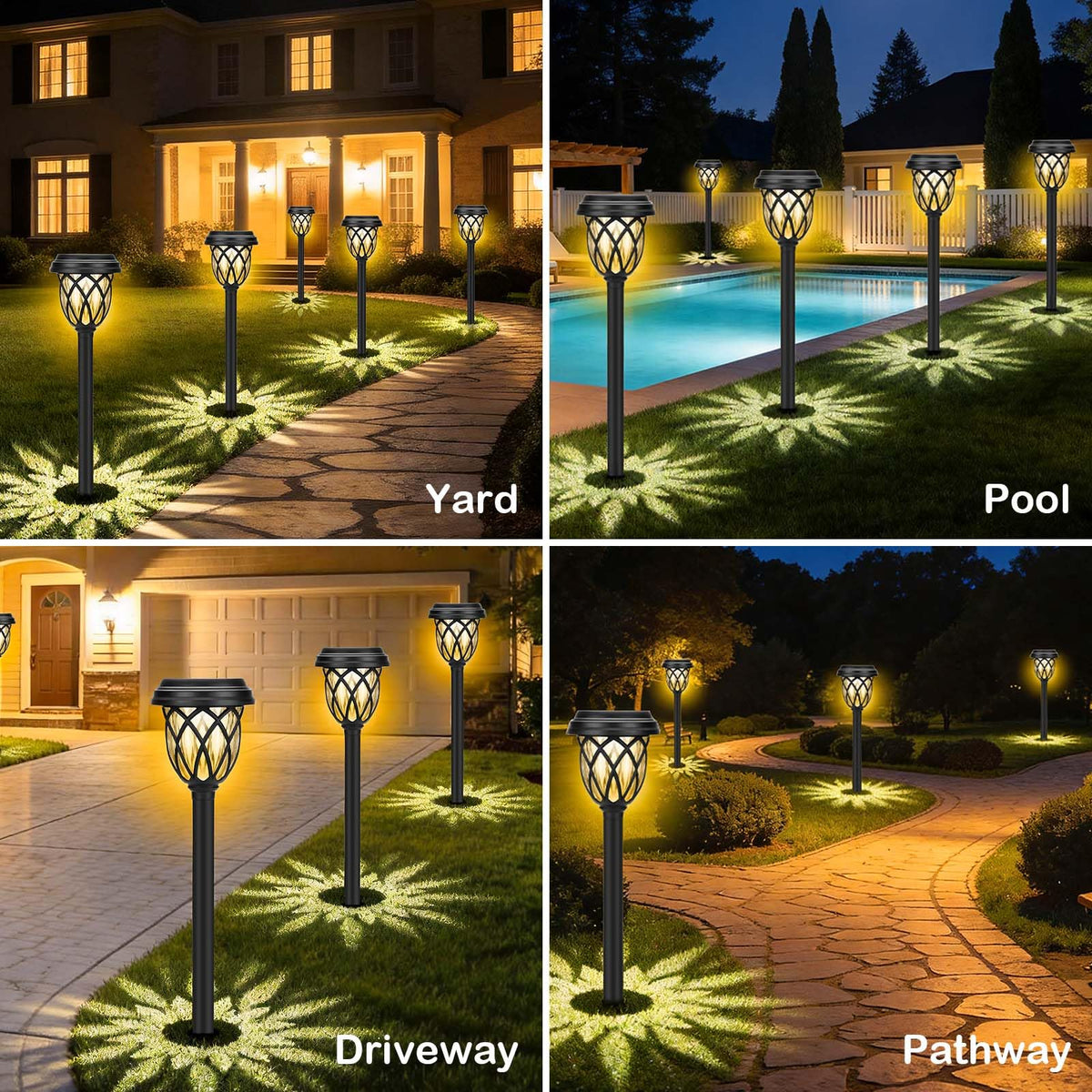 Ruhhotili 12-pack creates cohesive decorative lighting after dark.
