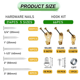 Ruibapa hanging kit magnetic level ensures accurate alignment for wall art.