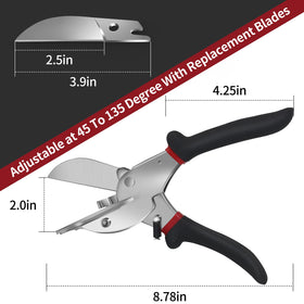 RUIDELI Miter Shears angle scale guides precise cuts for accurate results.
