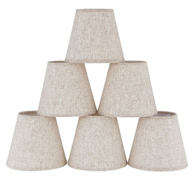 Ruiever 6-pack beige linen lampshade with clip-on bottom adds soft ambient lighting.