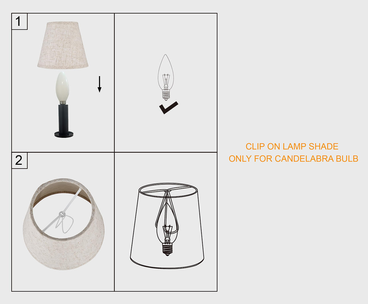 Ruiever beige linen shade height 5-12in shown on a table lamp.