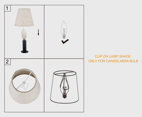 Ruiever beige linen shade height 5-12in shown on a table lamp.