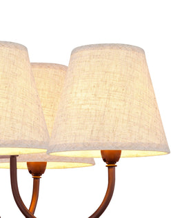 Ruiever clip-on shade showing metal clip mechanism in beige linen.