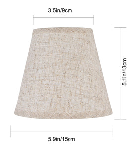 Ruiever clip-on lampshade top view in beige linen for easy installation.