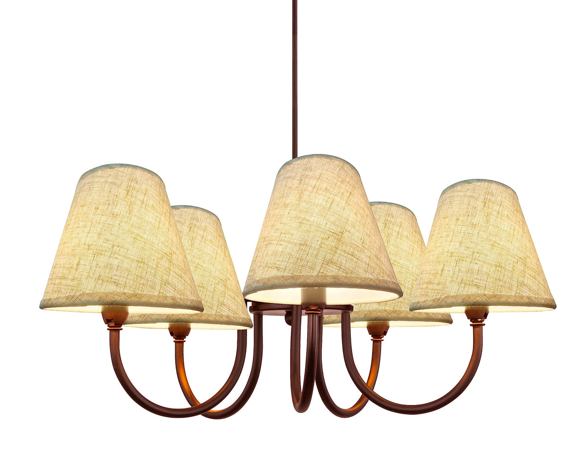 Ruiever lampshade with natural beige fabric and metal clip closeup.