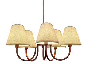 Ruiever lampshade with natural beige fabric and metal clip closeup.