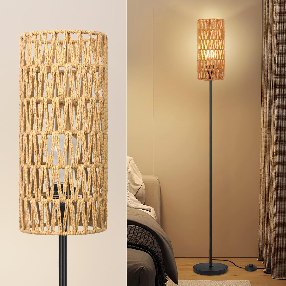 Ruiever floor lamp LED bulb included provides ready-to-use warm light.