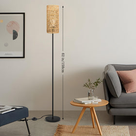 Ruiever floor lamp rattan shade adds handmade warmth to any room.