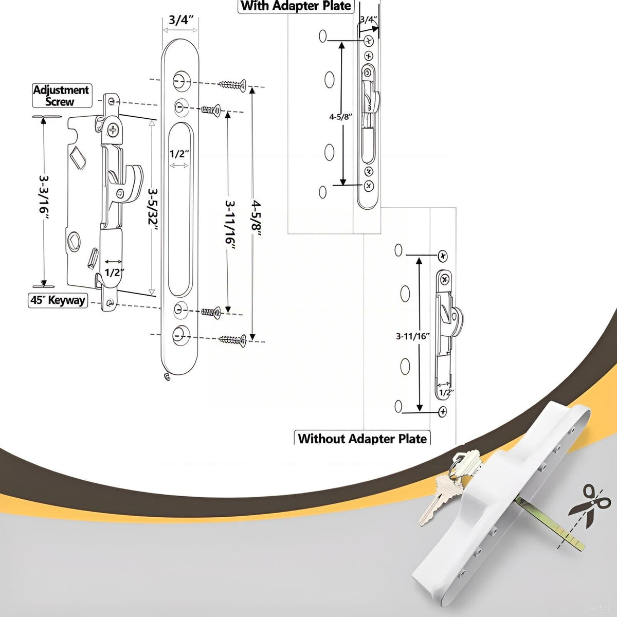 Ruigrit adjustable thumb latch fits left or right handed doors.